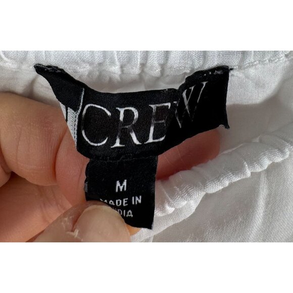 J.Crew Side-tie skirt in ramie white midi beach money sz M - Picture 4 of 5